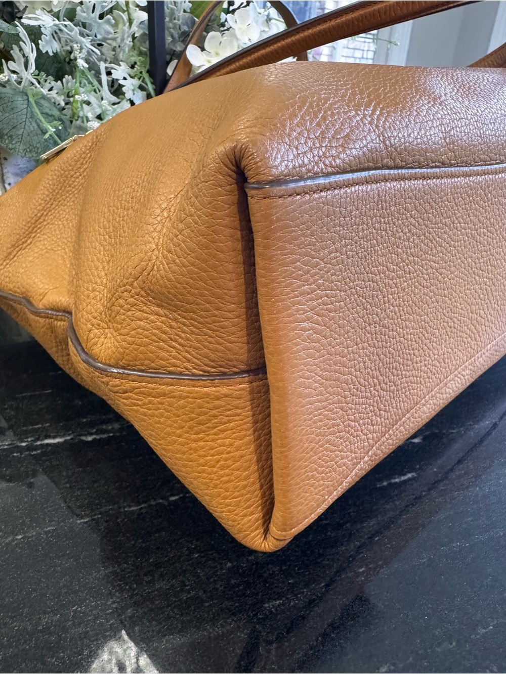 🤎Coach Pebbled Leather Zip Top Tote (Style F48637) in Saddle/Cognac. - Picture 12 of 16